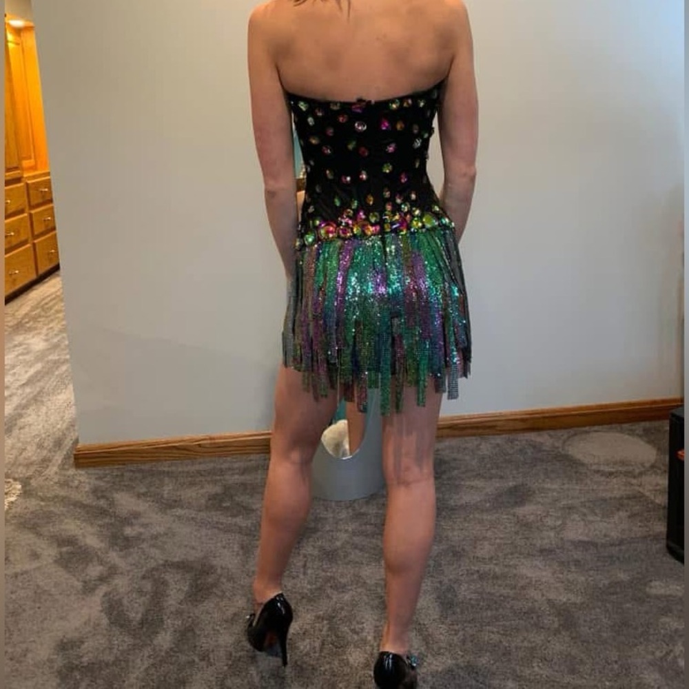 Sherri Hill Black and Multicolor Sequin Dress - Picture 8 of 8